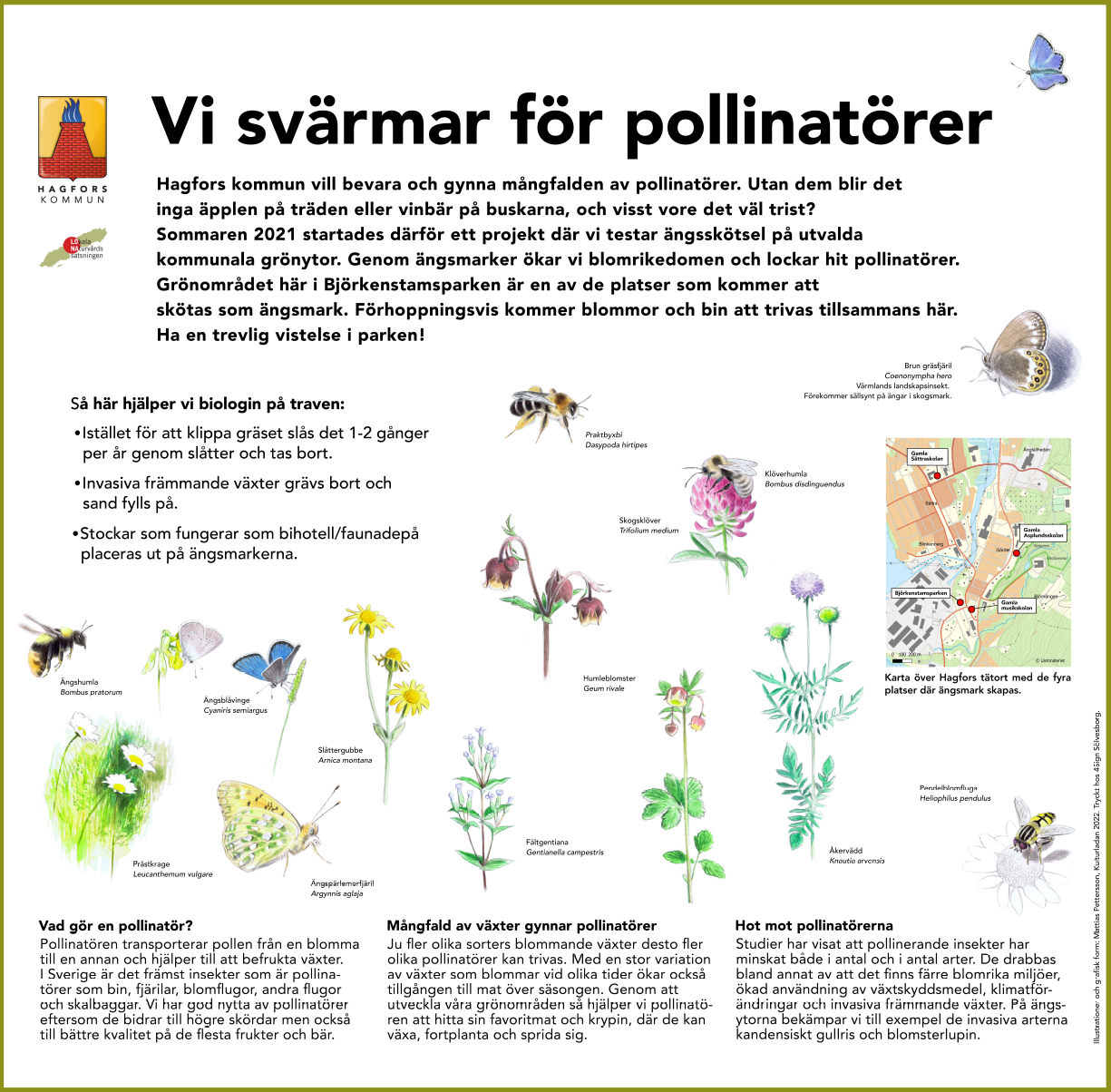 Pollinering i Hagfors kommun skylt